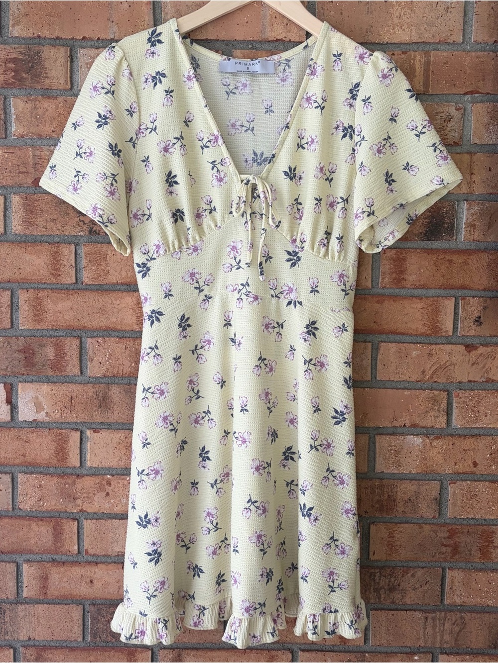 Yellow Floral Tie-Back Dress